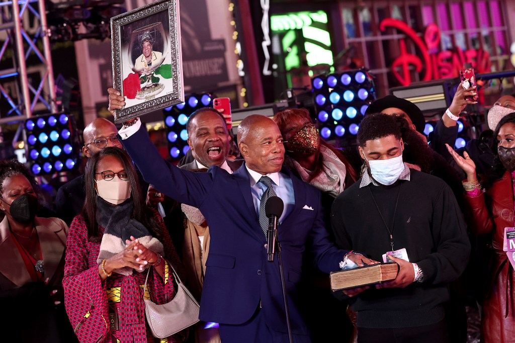 Adams was sworn in at Times Square on New Year’s eve. Getty Images