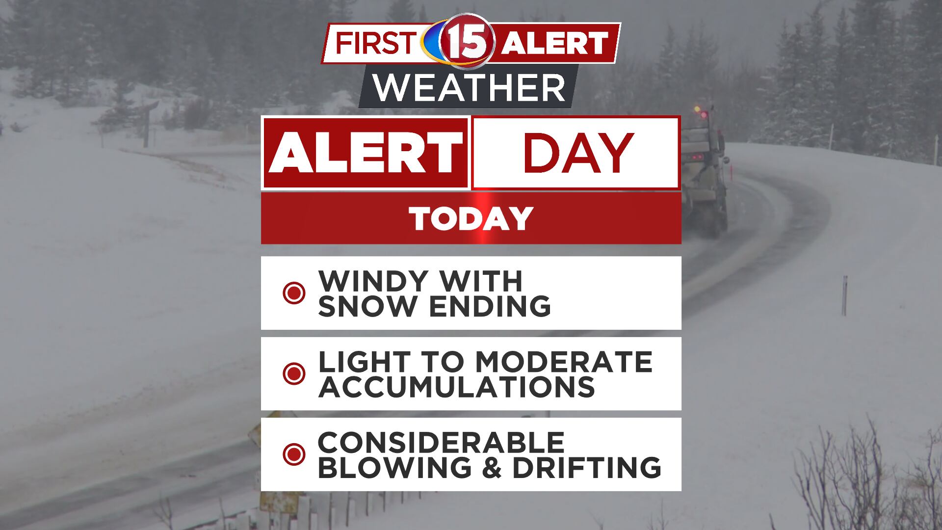 First alert day - blowing and drifting snow