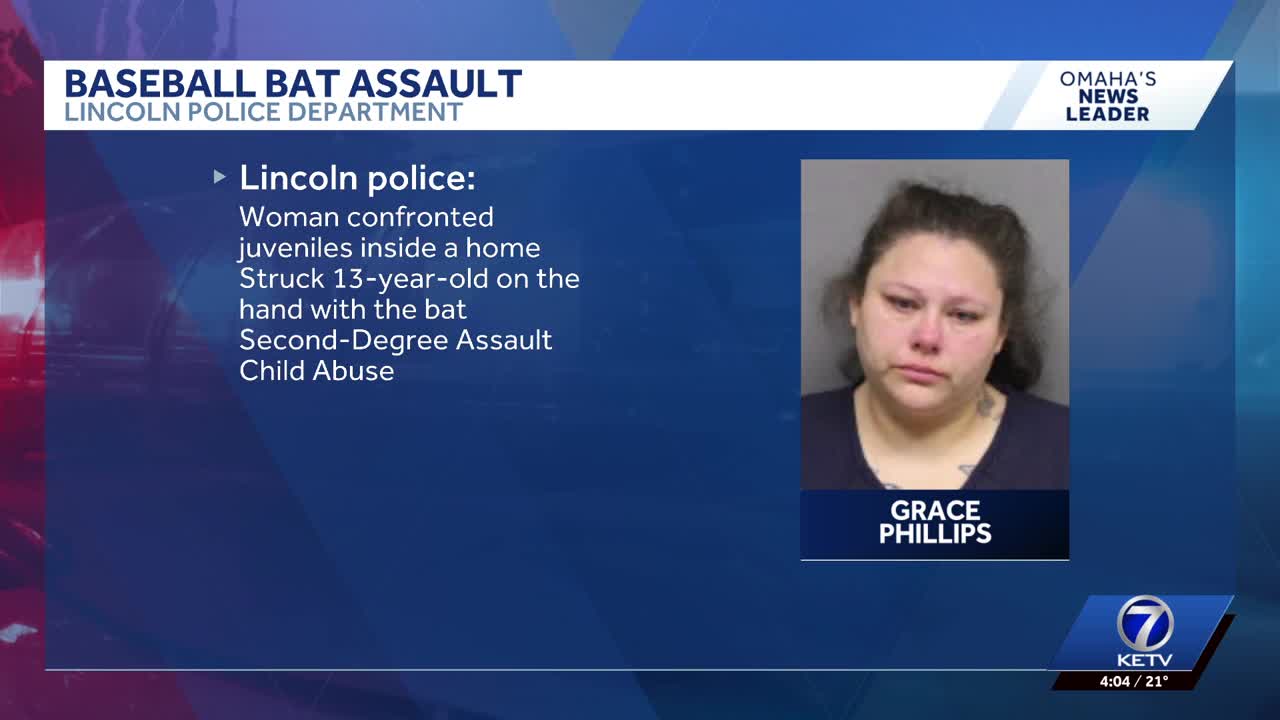 Lincoln woman accused of hitting teen with baseball bat, police say