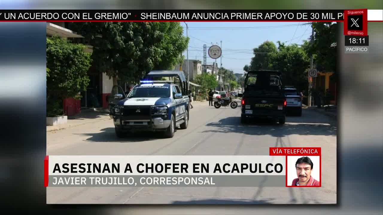 En Acapulco, asesinan al chofer de una camioneta de pasajeros