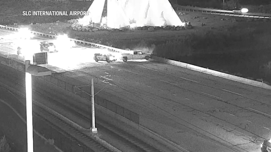 Watch: Police pit maneuver truck near Salt Lake City airport, suspect identified<br><br>