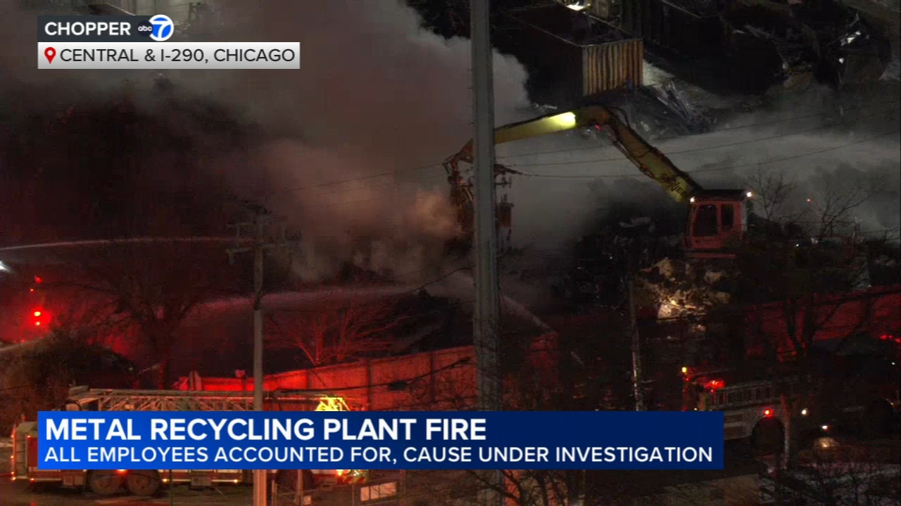 CFD battles large fire at West Side recycling center, video shows