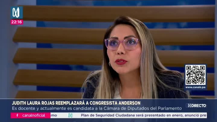 Judith Laura Rojas reemplazaría a Carlos Anderson en el Congreso