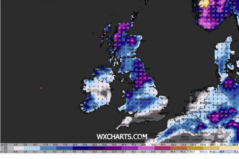 Exact day it will snow as only one UK region spared from artic blast as ...