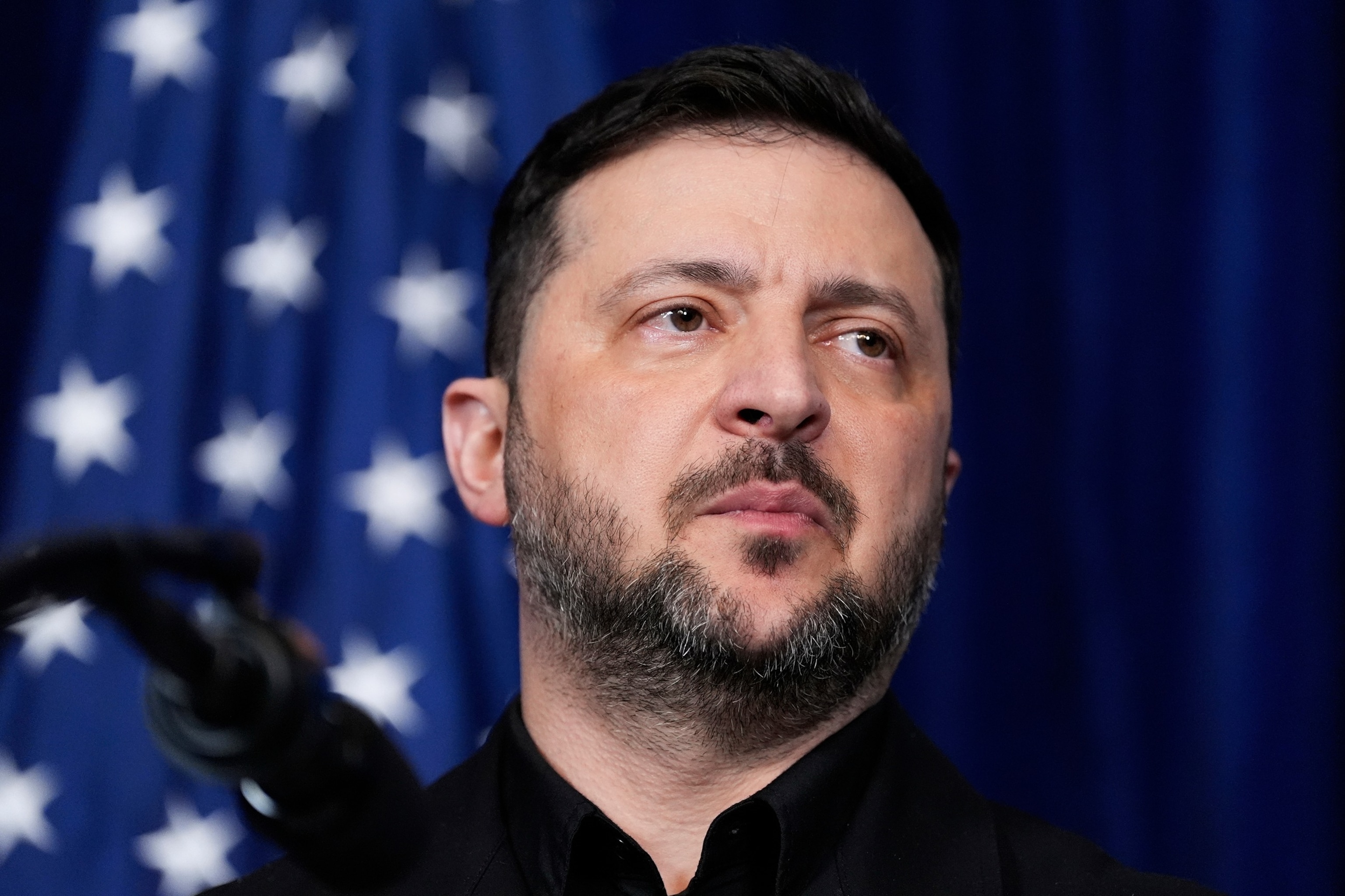 Alex Brandon/AP - PHOTO: Ukrainian President Volodymyr Zelenskyy attends a joint news conference in Palm Beach, Florida, on Dec. 28, 2025.