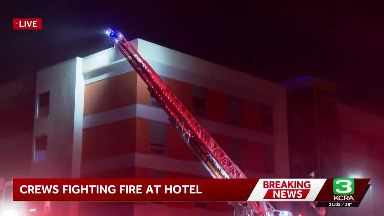 Fire crews extinguish flames from Home2Suites hotel in Woodland