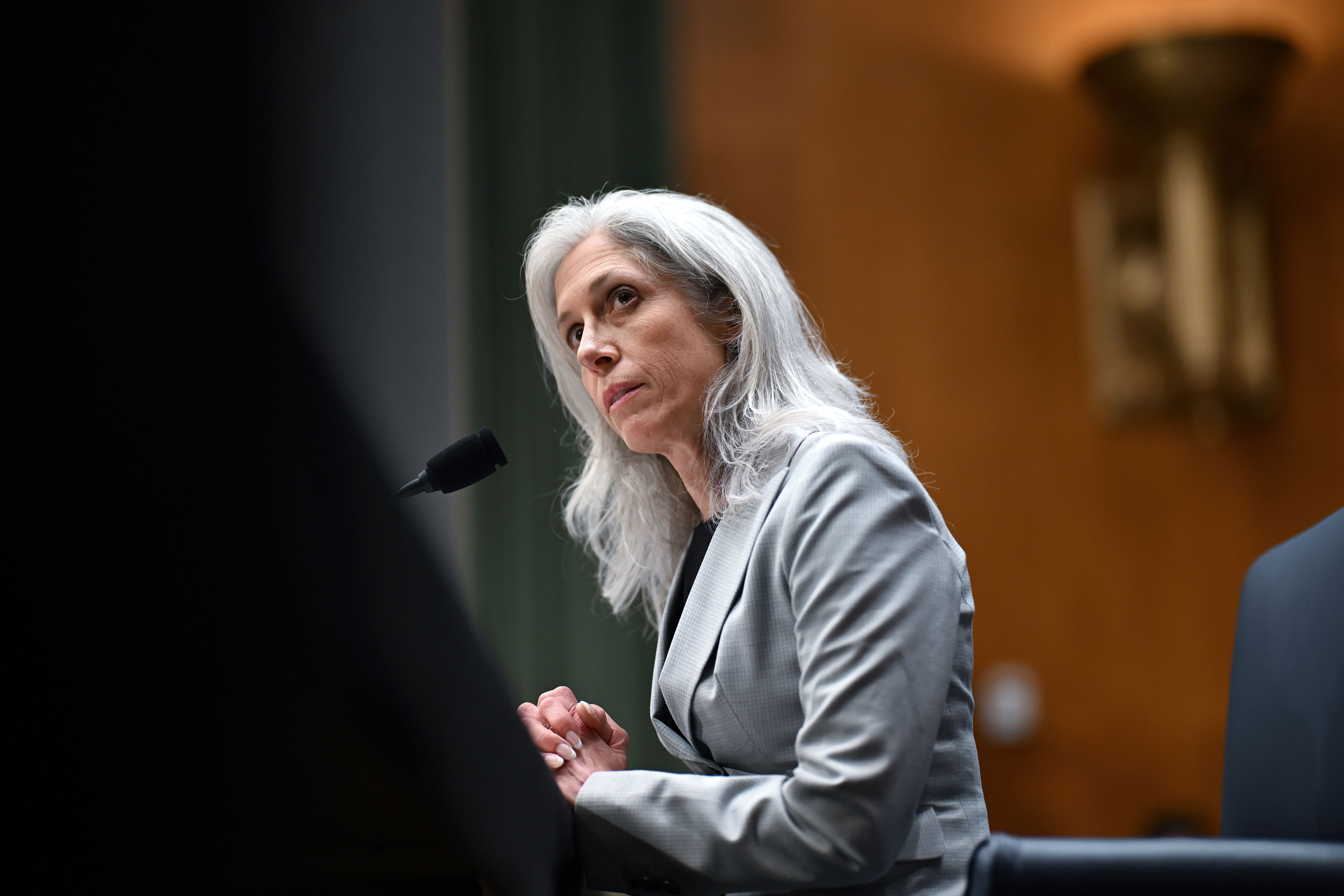 Susan Monarez testifies during her June 25 Senate confirmation hearing to become director of the Centers for Disease Control and Prevention. She was later confirmed on a party-line vote but was fired after less than a month in the job.