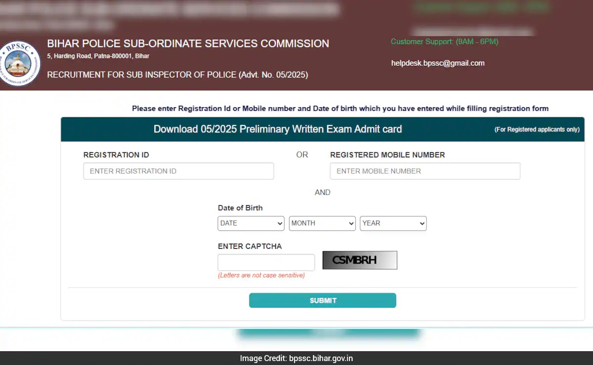 Bihar BPSC police sub-inspector exam: Prelims admit card released ...