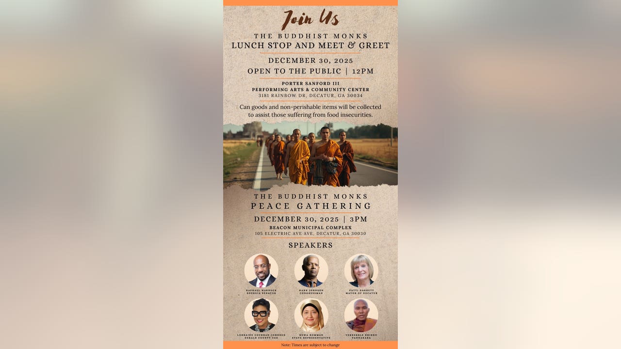 Walk for peace reaches Decatur with Buddhist monks honored for message