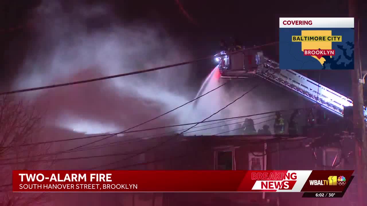 2-alarm vacant house fire spreads in South Baltimore