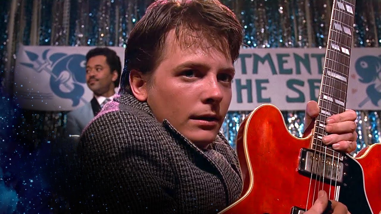 Marty McFly plays Johnny B Goode and Earth Angel - Back to the Future ...