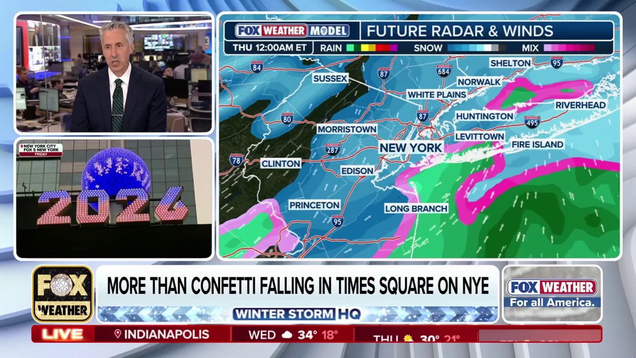 Light snow possible in New York City on New Year's Eve as clipper ...