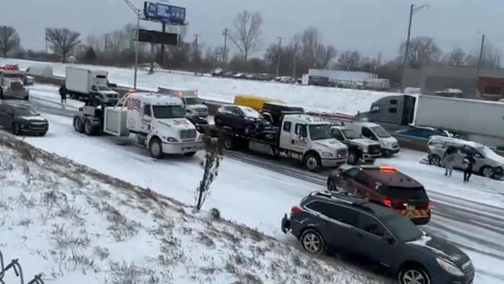 Sudden winter storm causes mass crash