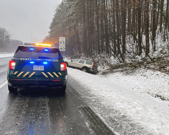 State police responded to over 180 crashes in icy conditions
