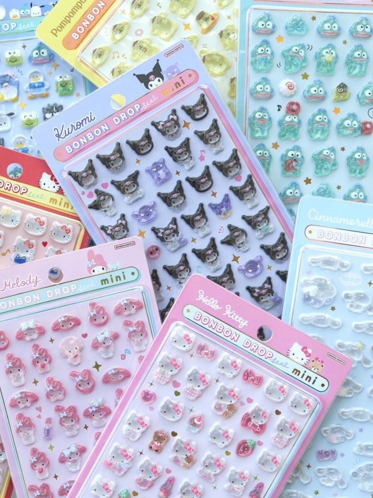 さ*ら様 ボンボンドロップシール mini まとめ売り 正規品 ボンボンドロップシール」ミニサイズのサンリオキャラ、1月10日頃発売