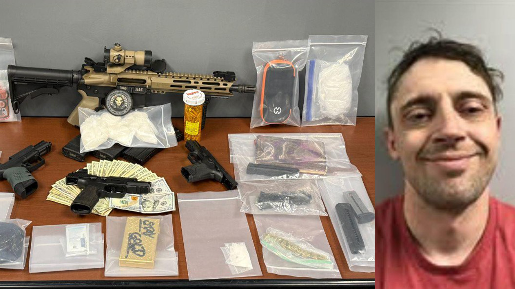 Convicted felon arrested after 350 grams of meth, guns found during ...