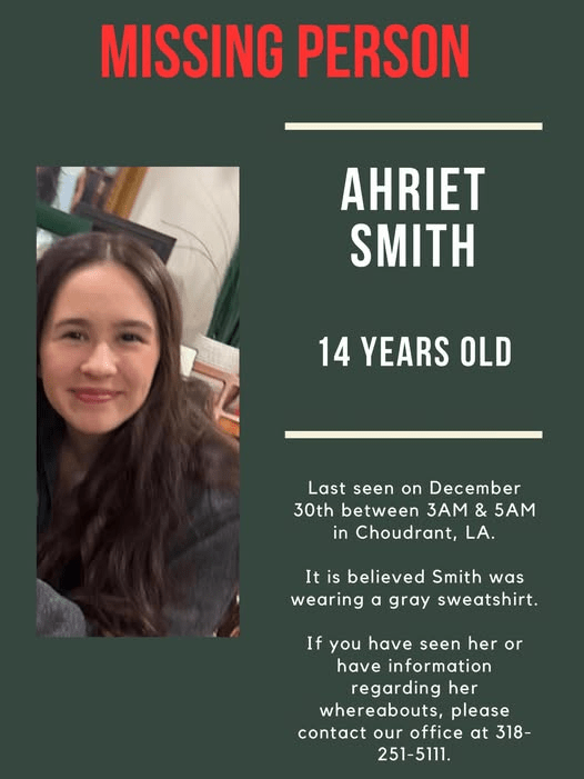 LPSO search for missing 14-year-old last seen in Choudrant