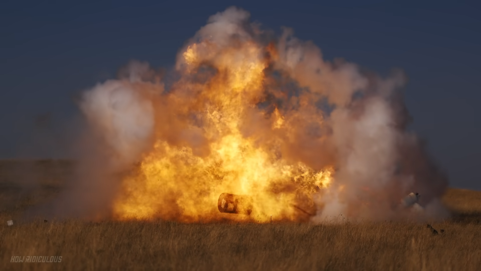 What happens when a harpoon cannon triggers a massive explosion
