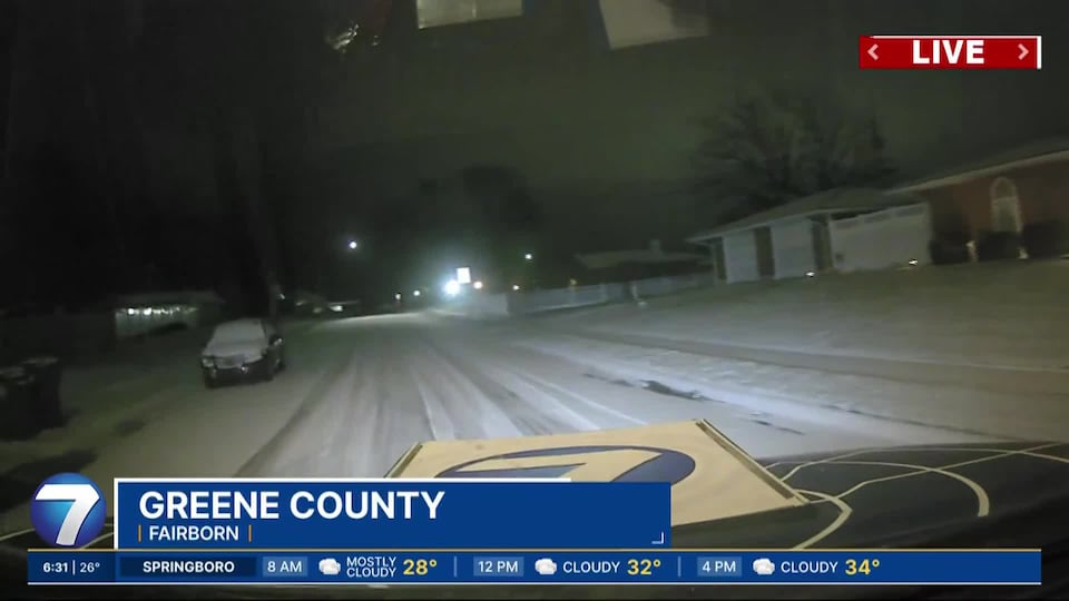 Overnight snowfall causes slick roads across Miami Valley 630 AM