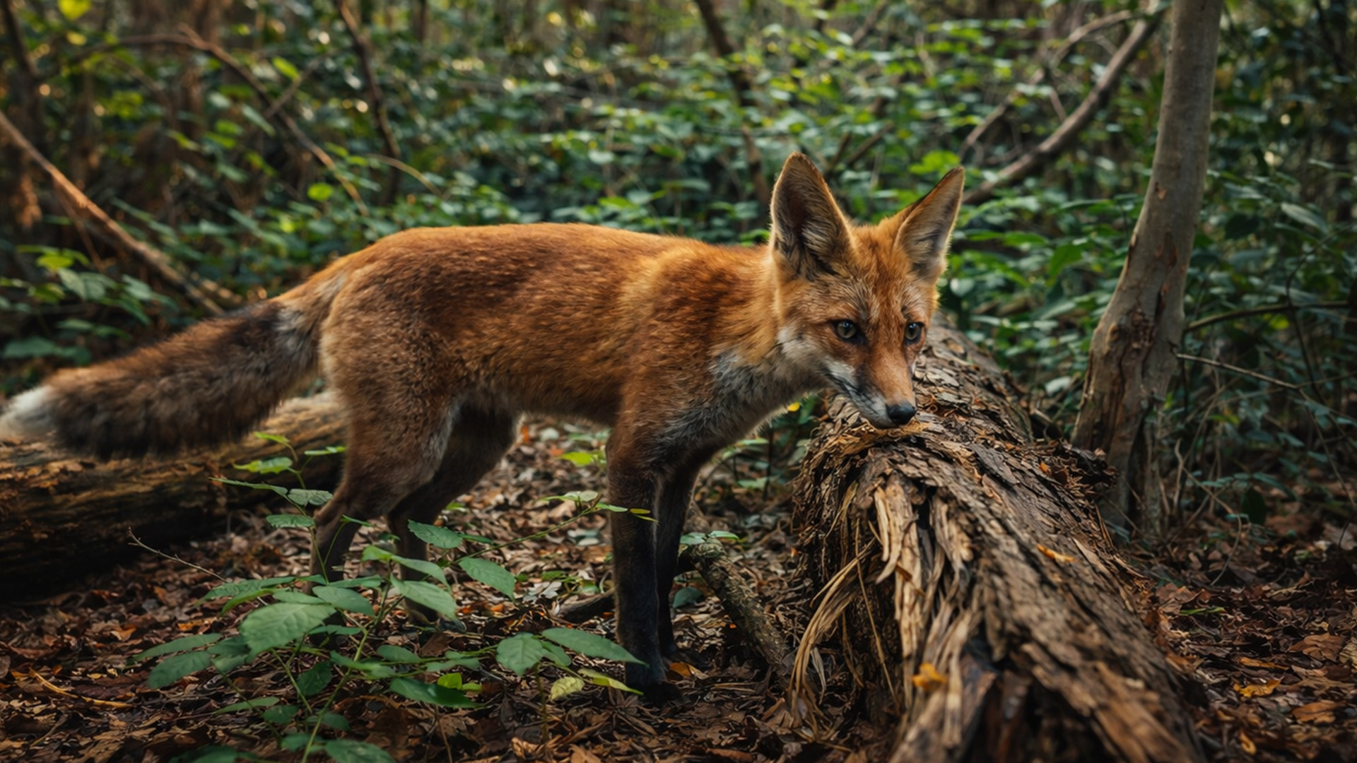 Wildlife moments were recorded by a forest camera trap