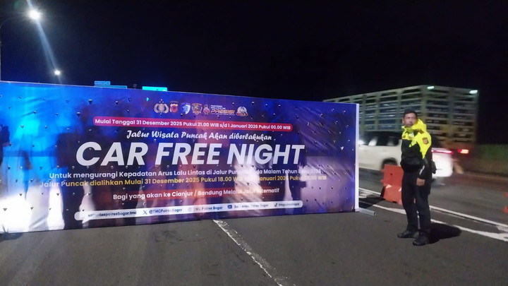Ada Car Free Night Tahun Baru 2026, Jalur Puncak Bogor Ditutup