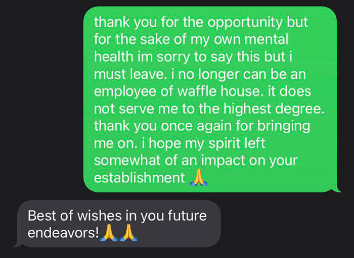 14 screenshots of people’s 'I quit' texts because 'screw that, I ...