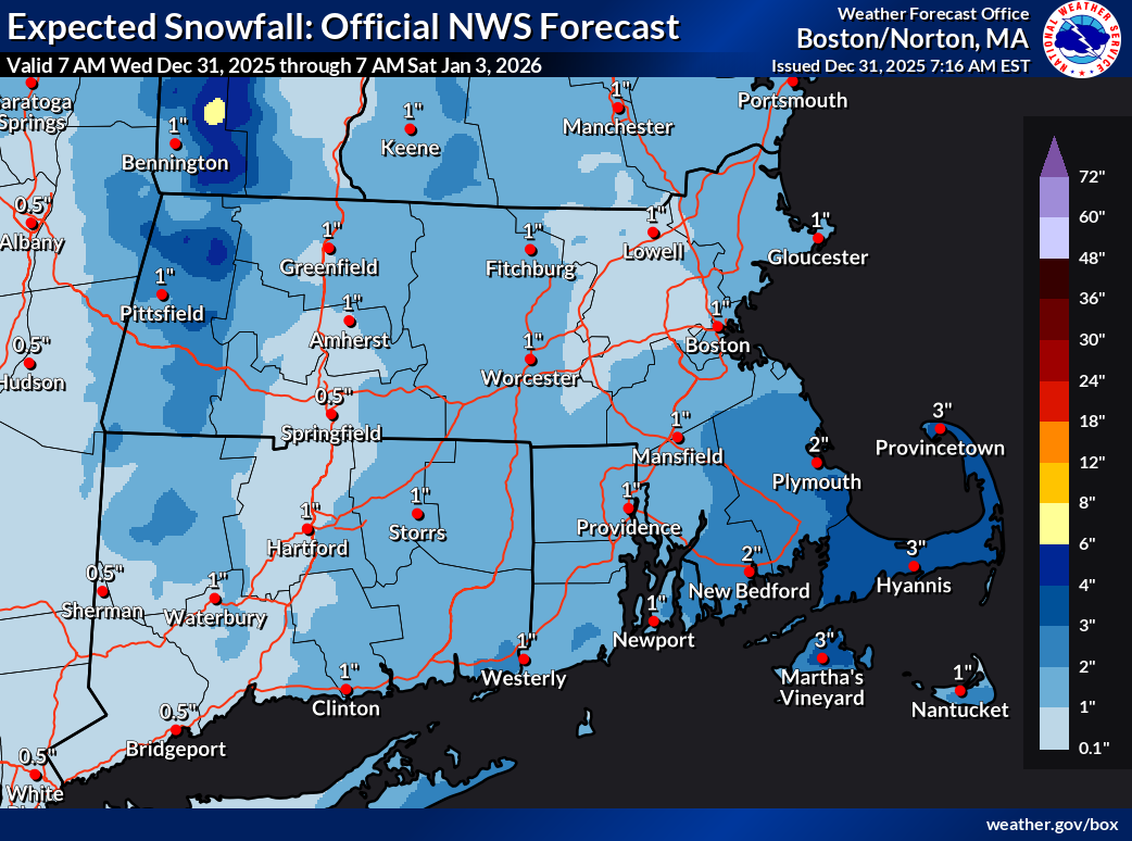 Snow expected in Massachusetts on New Year's Eve: How much to expect ...
