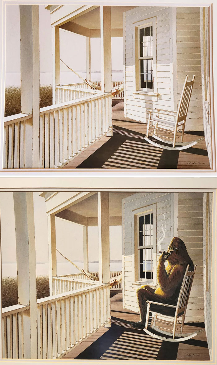 71 Of The Best ‘Repaintings’ Done By People On Old Thrifted Artworks (New Pics)