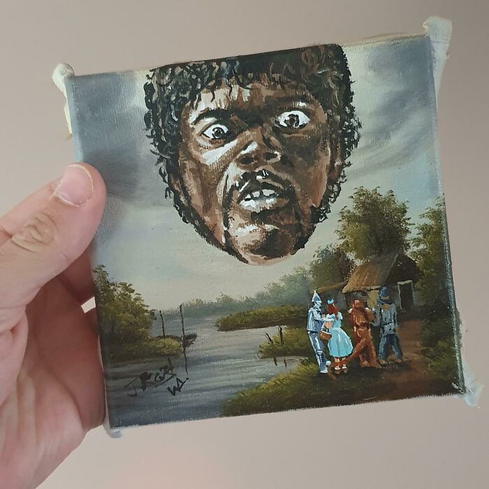 71 Of The Best ‘Repaintings’ Done By People On Old Thrifted Artworks (New Pics)