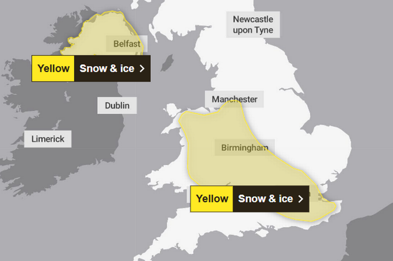 Met Office reveals all parts of England set for 5cm of snow arriving in ...