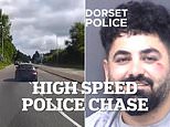 Moment dangerous driver leads police on high speed car chase