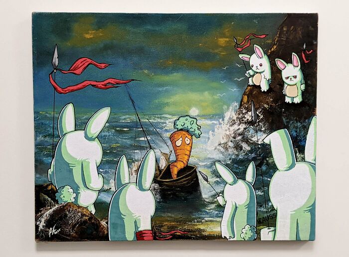 71 Of The Best ‘Repaintings’ Done By People On Old Thrifted Artworks (New Pics)