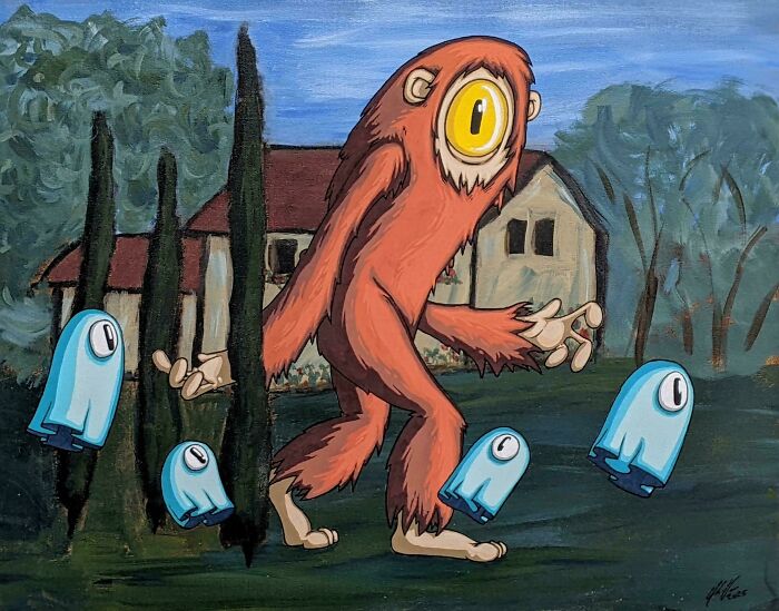 71 Of The Best ‘Repaintings’ Done By People On Old Thrifted Artworks (New Pics)