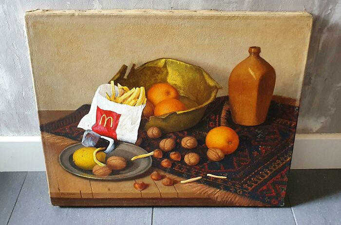 71 Of The Best ‘Repaintings’ Done By People On Old Thrifted Artworks (New Pics)