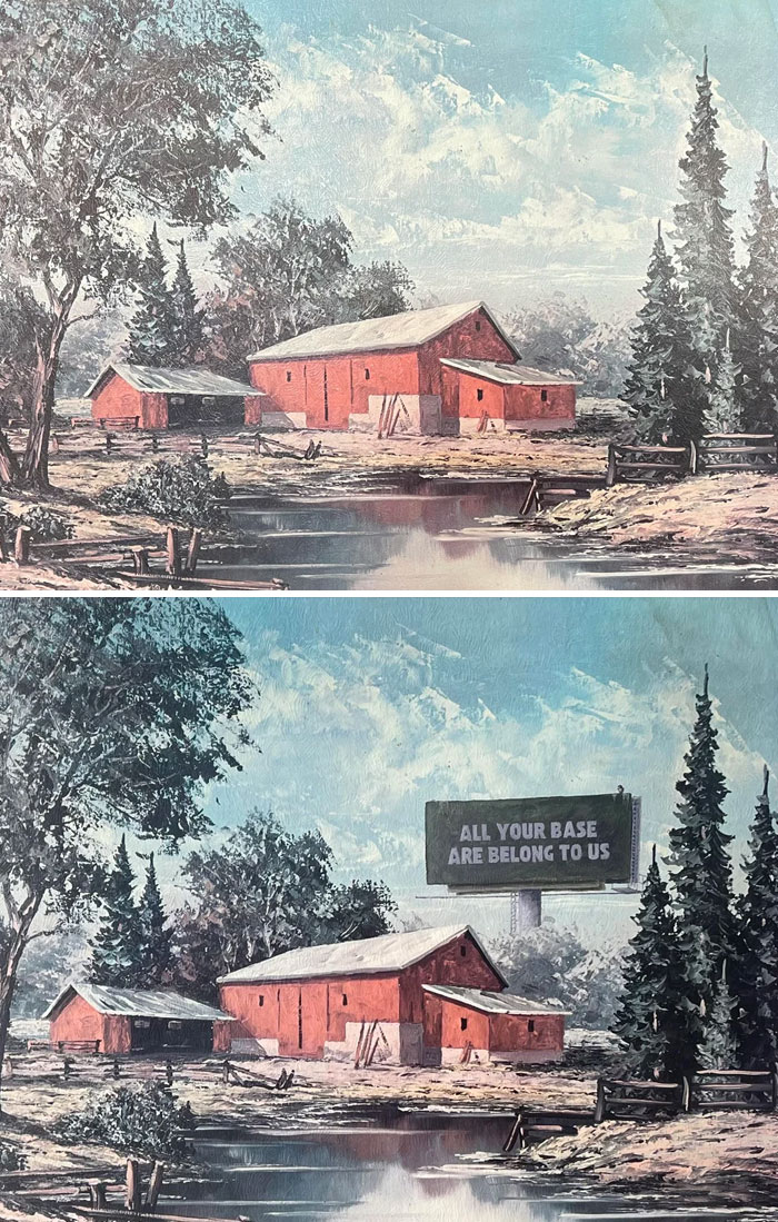 71 Of The Best ‘Repaintings’ Done By People On Old Thrifted Artworks (New Pics)