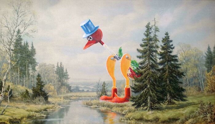 71 Of The Best ‘Repaintings’ Done By People On Old Thrifted Artworks (New Pics)
