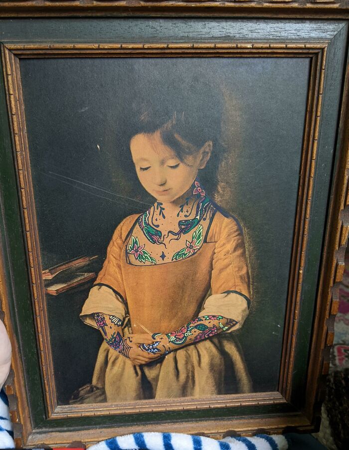 71 Of The Best ‘Repaintings’ Done By People On Old Thrifted Artworks (New Pics)