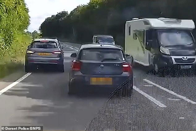 Moment dangerous driver leads police on hair-raising 100mph chase as he ...