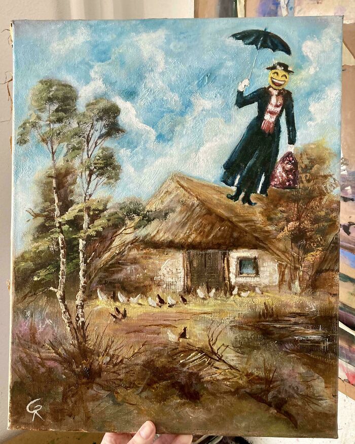 71 Of The Best ‘Repaintings’ Done By People On Old Thrifted Artworks (New Pics)