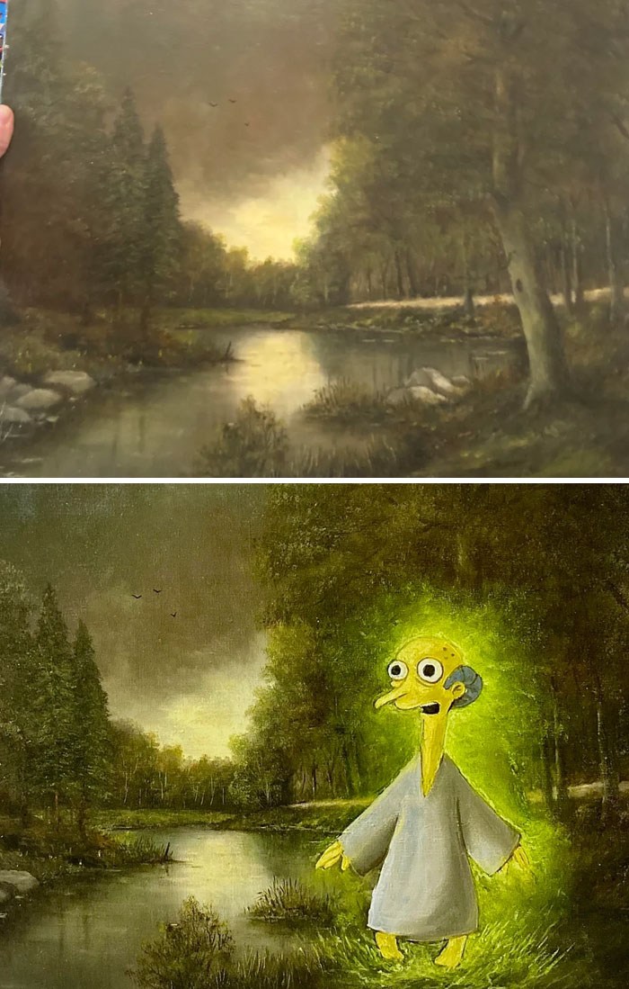 71 Of The Best ‘Repaintings’ Done By People On Old Thrifted Artworks (New Pics)