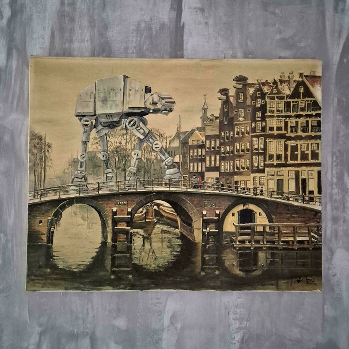 71 Of The Best ‘Repaintings’ Done By People On Old Thrifted Artworks (New Pics)