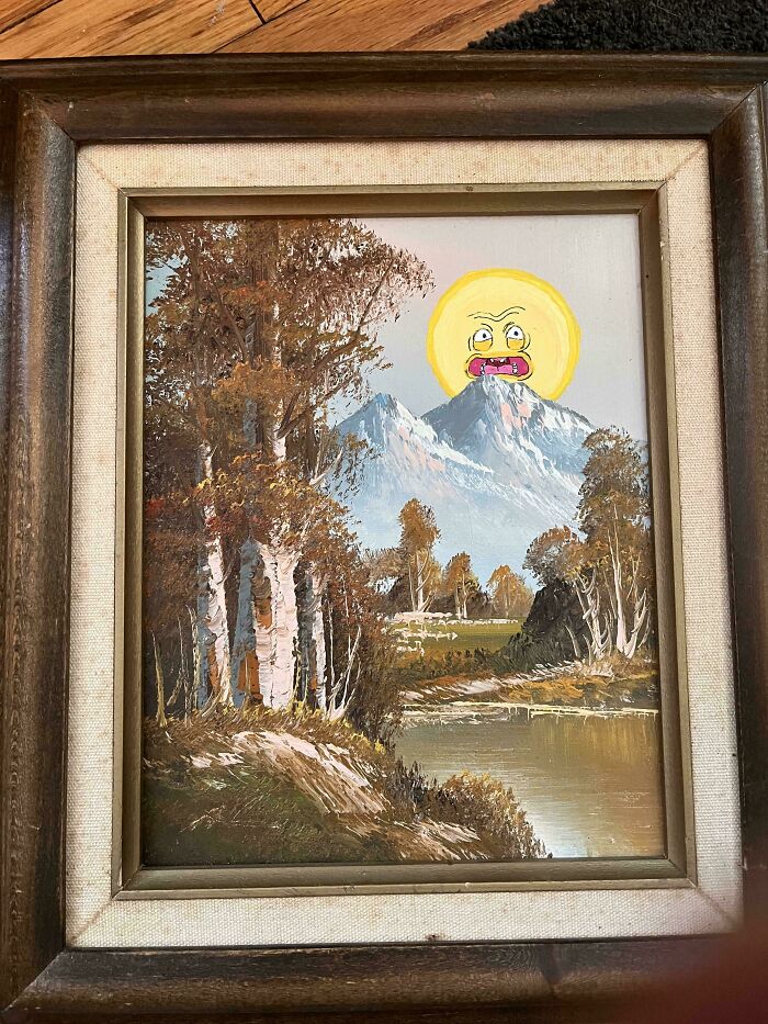 71 Of The Best ‘Repaintings’ Done By People On Old Thrifted Artworks (New Pics)