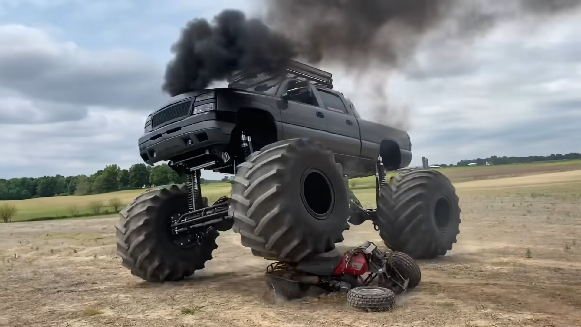 We built a monster truck - and ran over a bike with it