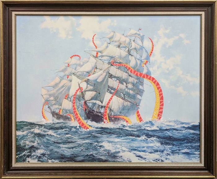 71 Of The Best ‘Repaintings’ Done By People On Old Thrifted Artworks (New Pics)