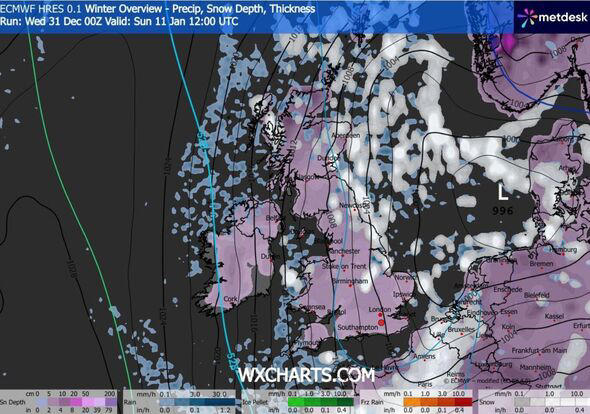 UK snow maps turn purple as almost all of Britain hit by blizzards ...
