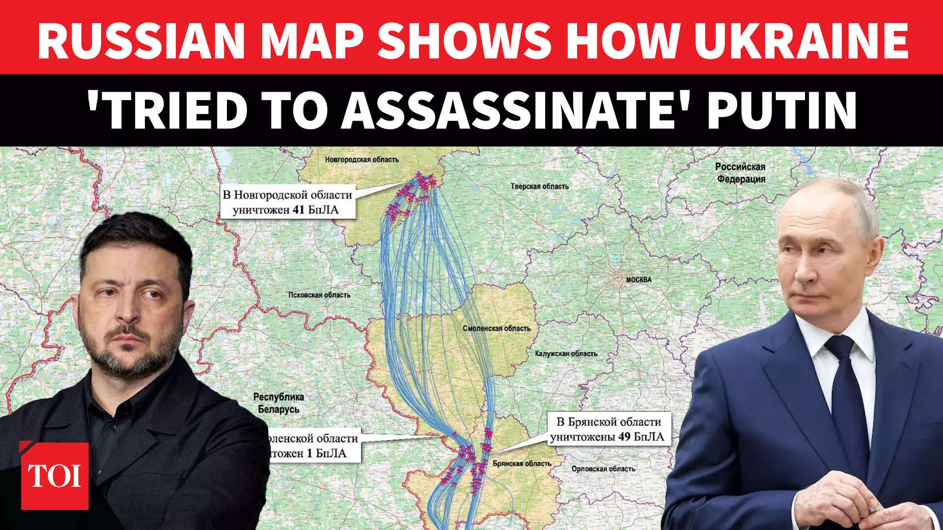 Russia releases map showing how Ukrainian drones ‘tried to attack ...