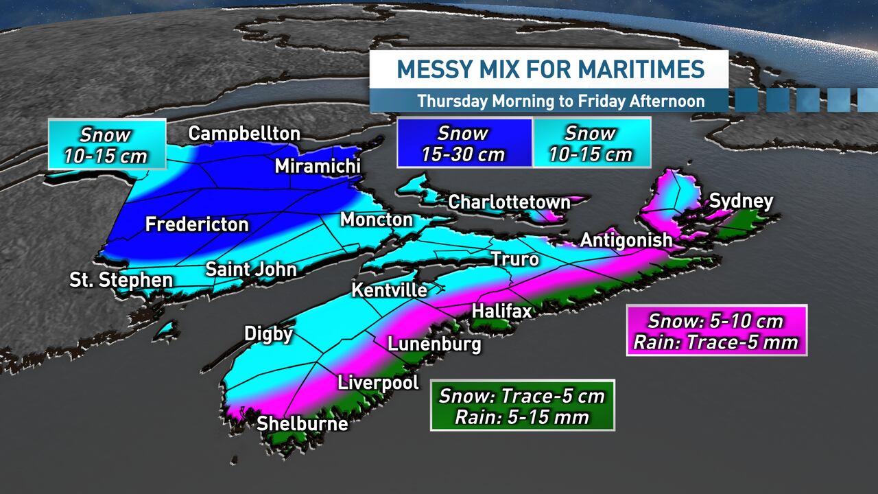 New year to kick off with snow and rain for the Maritimes