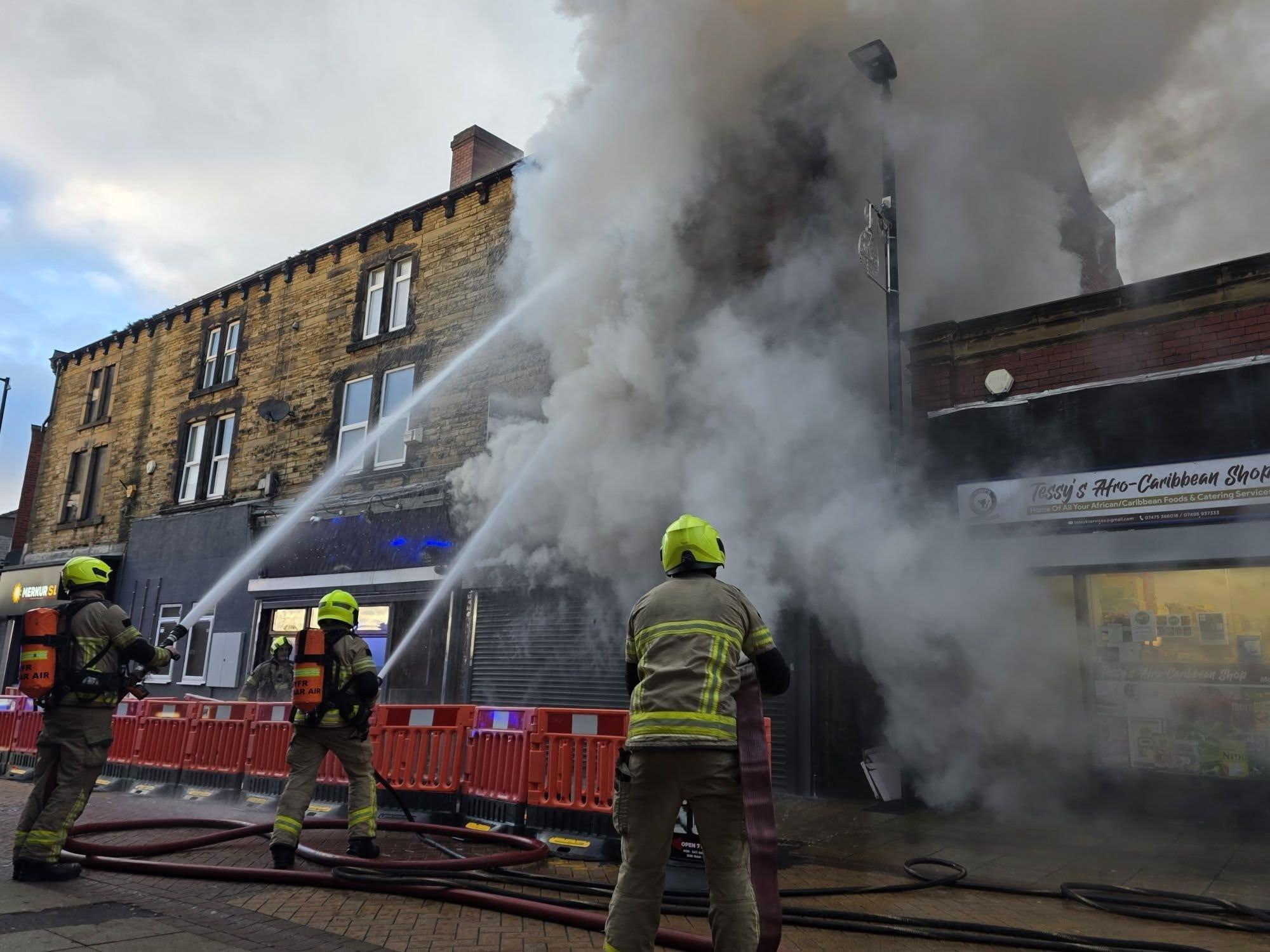Eight fire engines rushed to scene of town centre building blaze