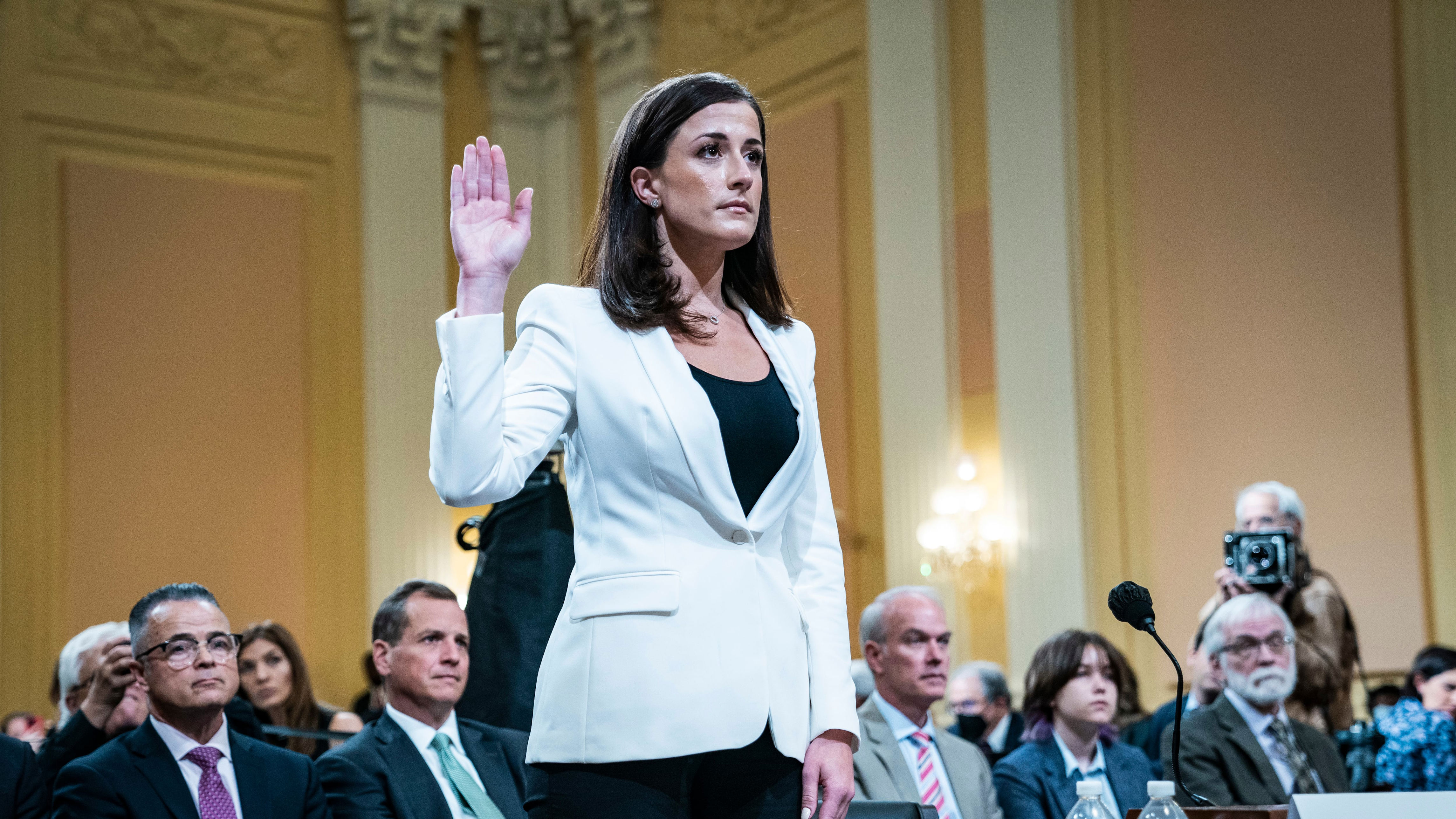 Cassidy Hutchinson, a former aide to President Donald Trump’s former chief of staff, was among the Republicans who spoke out against Trump in the wake of Jan. 6. / Jabin Botsford/The Washington Post via Getty