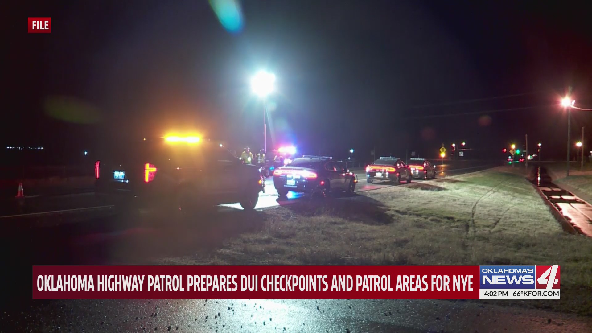 Oklahoma Highway Patrol prepares DUI checkpoints and patrol areas for NYE